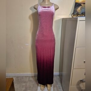 JUMP Maxi Ombre Velvet Y2K Vintage Dress 11